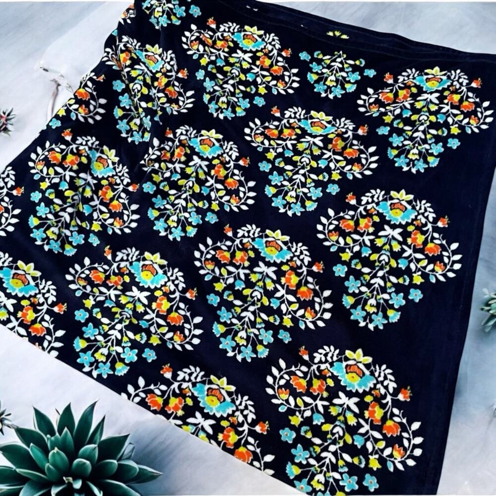 Vera Bradley Chandelier Floral Plush Throw Blanket 50x80 XL Fleece Blue Boho